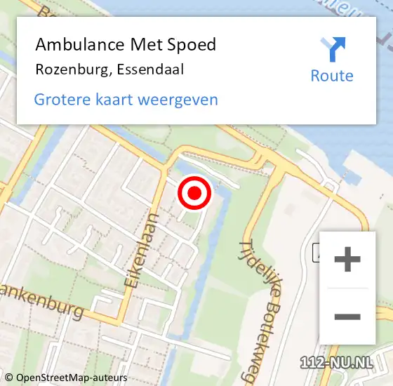 Locatie op kaart van de 112 melding: Ambulance Met Spoed Naar Rozenburg, Essendaal op 4 november 2017 01:35