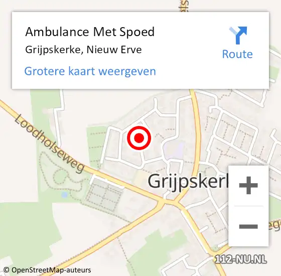 Locatie op kaart van de 112 melding: Ambulance Met Spoed Naar Grijpskerke, Nieuw Erve op 4 november 2017 02:58