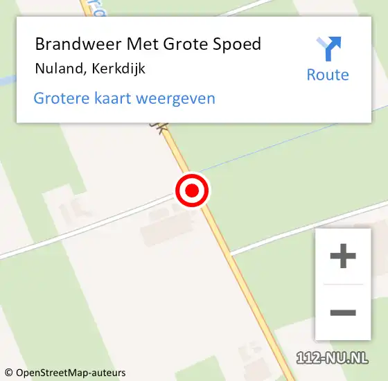 Locatie op kaart van de 112 melding: Brandweer Met Grote Spoed Naar Nuland, Kerkdijk op 4 november 2017 04:44