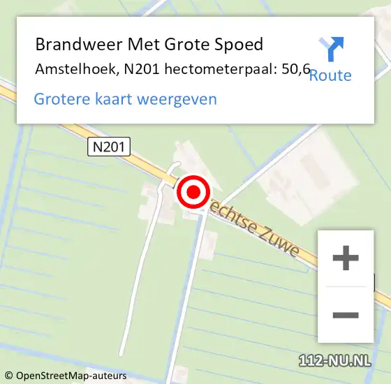 Locatie op kaart van de 112 melding: Brandweer Met Grote Spoed Naar Amstelhoek, N201 hectometerpaal: 50,6 op 4 november 2017 05:44