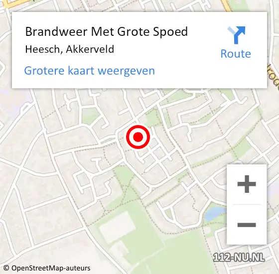 Locatie op kaart van de 112 melding: Brandweer Met Grote Spoed Naar Heesch, Akkerveld op 4 november 2017 06:12