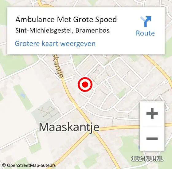 Locatie op kaart van de 112 melding: Ambulance Met Grote Spoed Naar Sint-Michielsgestel, Bramenbos op 4 november 2017 08:31