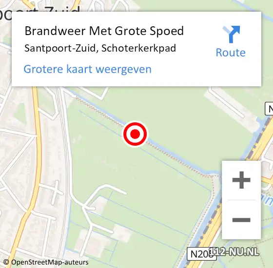 Locatie op kaart van de 112 melding: Brandweer Met Grote Spoed Naar Santpoort-Zuid, Schoterkerkpad op 4 november 2017 09:40