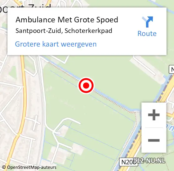 Locatie op kaart van de 112 melding: Ambulance Met Grote Spoed Naar Santpoort-Zuid, Schoterkerkpad op 4 november 2017 09:43