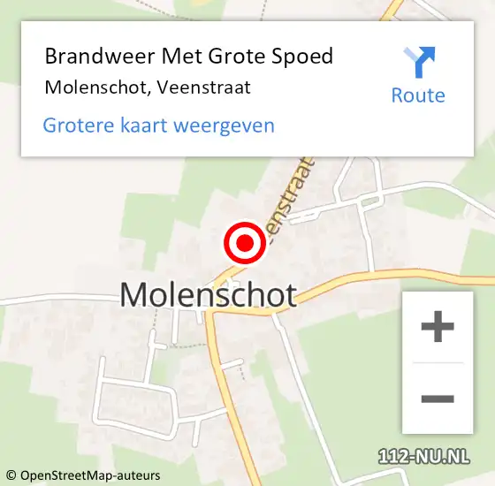 Locatie op kaart van de 112 melding: Brandweer Met Grote Spoed Naar Molenschot, Veenstraat op 4 november 2017 10:15