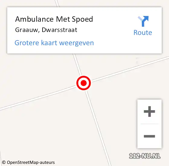 Locatie op kaart van de 112 melding: Ambulance Met Spoed Naar Graauw, Dwarsstraat op 4 november 2017 10:55