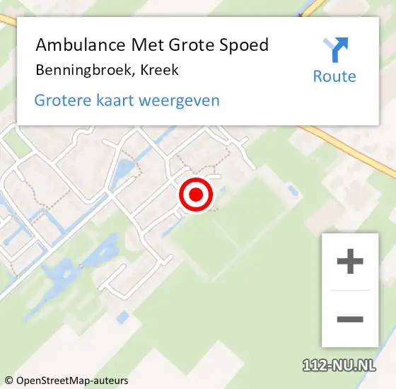 Locatie op kaart van de 112 melding: Ambulance Met Grote Spoed Naar Benningbroek, Kreek op 4 november 2017 12:23