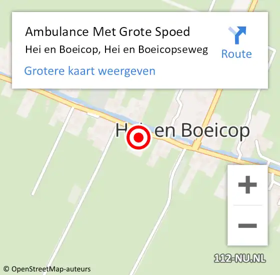 Locatie op kaart van de 112 melding: Ambulance Met Grote Spoed Naar Hei en Boeicop, Hei en Boeicopseweg op 4 november 2017 12:55