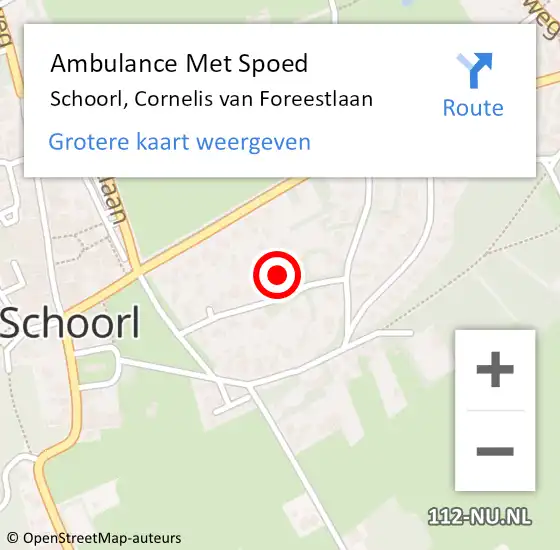 Locatie op kaart van de 112 melding: Ambulance Met Spoed Naar Schoorl, Cornelis van Foreestlaan op 4 november 2017 13:09