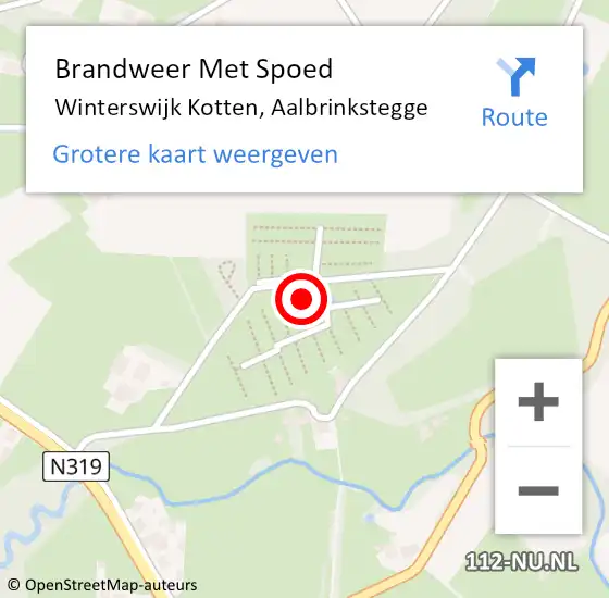 Locatie op kaart van de 112 melding: Brandweer Met Spoed Naar Winterswijk Kotten, Aalbrinkstegge op 4 november 2017 14:07