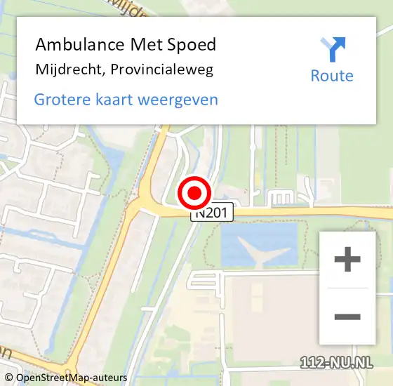 Locatie op kaart van de 112 melding: Ambulance Met Spoed Naar Mijdrecht, Provincialeweg op 4 november 2017 14:22