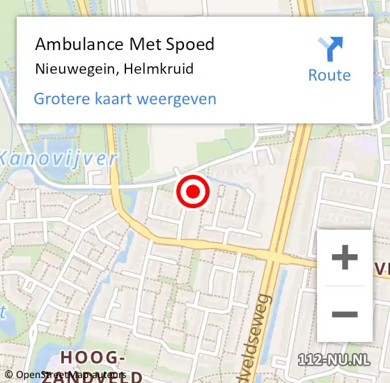 Locatie op kaart van de 112 melding: Ambulance Met Spoed Naar Nieuwegein, Helmkruid op 4 november 2017 14:35