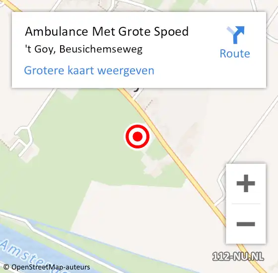 Locatie op kaart van de 112 melding: Ambulance Met Grote Spoed Naar 't Goy, Beusichemseweg op 4 november 2017 14:51