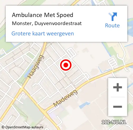 Locatie op kaart van de 112 melding: Ambulance Met Spoed Naar Monster, Duyvenvoordestraat op 4 november 2017 15:26