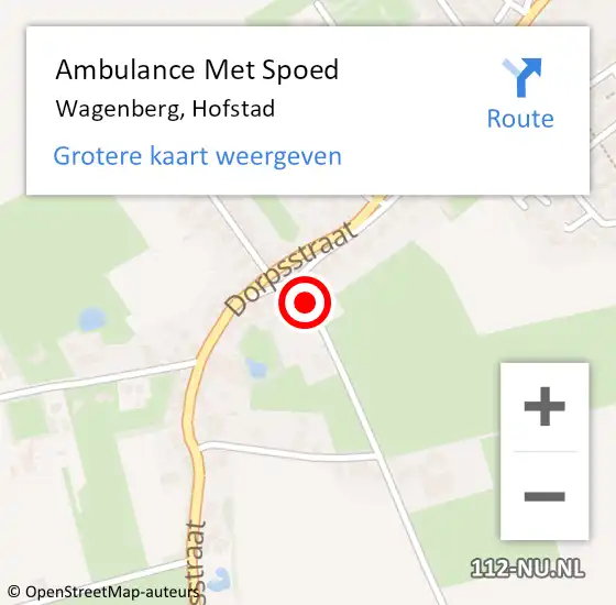 Locatie op kaart van de 112 melding: Ambulance Met Spoed Naar Wagenberg, Hofstad op 4 november 2017 15:37