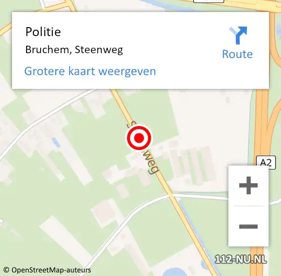 Locatie op kaart van de 112 melding: Politie Bruchem, Steenweg op 4 november 2017 16:49