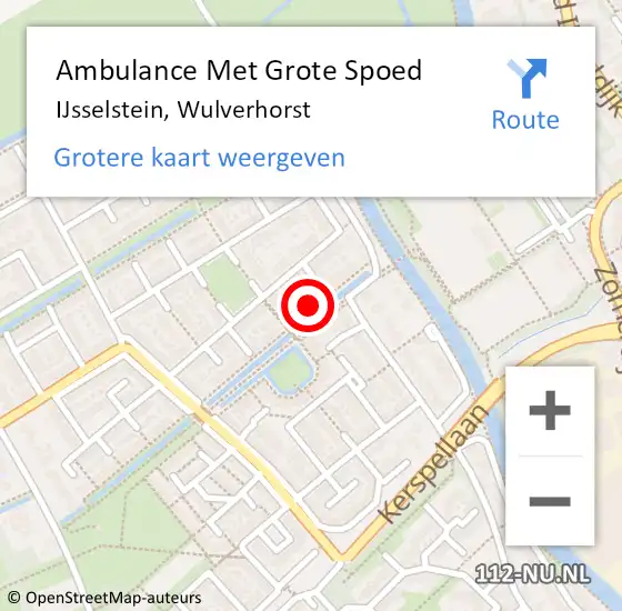 Locatie op kaart van de 112 melding: Ambulance Met Grote Spoed Naar IJsselstein, Wulverhorst op 4 november 2017 17:41