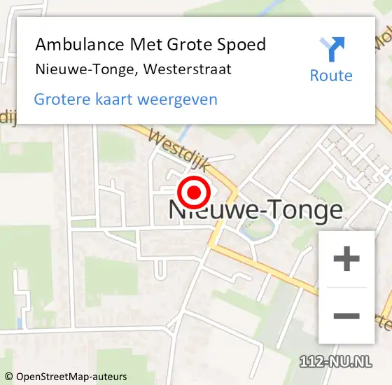 Locatie op kaart van de 112 melding: Ambulance Met Grote Spoed Naar Nieuwe-Tonge, Westerstraat op 4 november 2017 18:02