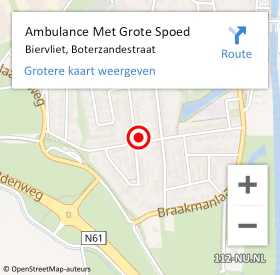 Locatie op kaart van de 112 melding: Ambulance Met Grote Spoed Naar Biervliet, Boterzandestraat op 4 november 2017 18:02