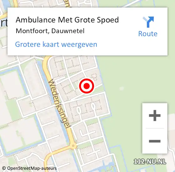 Locatie op kaart van de 112 melding: Ambulance Met Grote Spoed Naar Montfoort, Dauwnetel op 4 november 2017 19:20