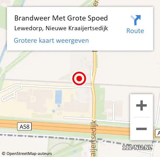 Locatie op kaart van de 112 melding: Brandweer Met Grote Spoed Naar Lewedorp, Nieuwe Kraaijertsedijk op 4 november 2017 22:06