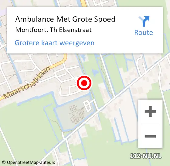 Locatie op kaart van de 112 melding: Ambulance Met Grote Spoed Naar Montfoort, Th Elsenstraat op 5 november 2017 00:06