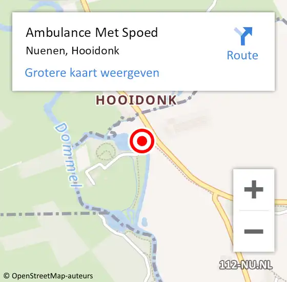 Locatie op kaart van de 112 melding: Ambulance Met Spoed Naar Nuenen, Hooidonk op 5 november 2017 00:17