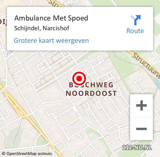 Locatie op kaart van de 112 melding: Ambulance Met Spoed Naar Schijndel, Narcishof op 5 november 2017 00:25