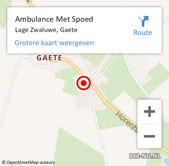 Locatie op kaart van de 112 melding: Ambulance Met Spoed Naar Lage Zwaluwe, Gaete op 5 november 2017 01:04