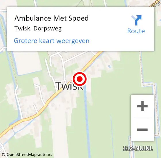 Locatie op kaart van de 112 melding: Ambulance Met Spoed Naar Twisk, Dorpsweg op 5 november 2017 01:06