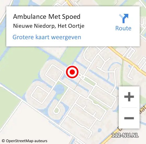 Locatie op kaart van de 112 melding: Ambulance Met Spoed Naar Nieuwe Niedorp, Het Oortje op 5 november 2017 01:47