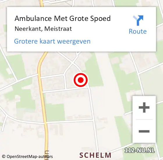 Locatie op kaart van de 112 melding: Ambulance Met Grote Spoed Naar Neerkant, Meistraat op 5 november 2017 02:34