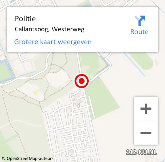 Locatie op kaart van de 112 melding: Politie Callantsoog, Westerweg op 5 november 2017 06:06