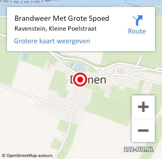 Locatie op kaart van de 112 melding: Brandweer Met Grote Spoed Naar Ravenstein, Kleine Poelstraat op 5 november 2017 06:35