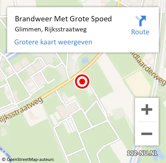 Locatie op kaart van de 112 melding: Brandweer Met Grote Spoed Naar Glimmen, Rijksstraatweg op 6 februari 2014 08:37