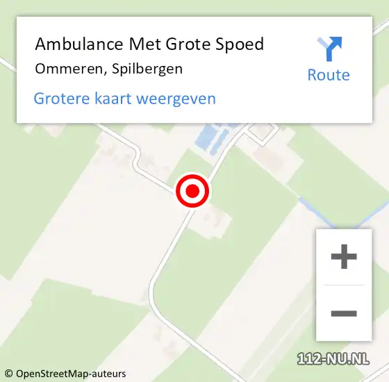 Locatie op kaart van de 112 melding: Ambulance Met Grote Spoed Naar Ommeren, Spilbergen op 5 november 2017 08:30