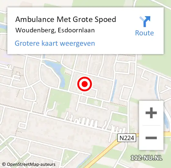 Locatie op kaart van de 112 melding: Ambulance Met Grote Spoed Naar Woudenberg, Esdoornlaan op 5 november 2017 09:22