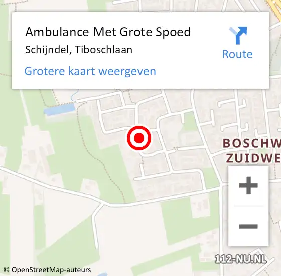 Locatie op kaart van de 112 melding: Ambulance Met Grote Spoed Naar Schijndel, Tiboschlaan op 5 november 2017 09:52