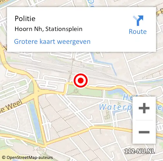 Locatie op kaart van de 112 melding: Politie Hoorn Nh, Stationsplein op 5 november 2017 13:16