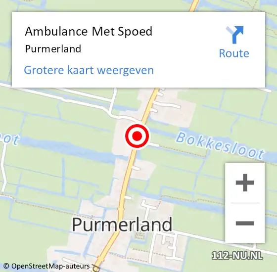 Locatie op kaart van de 112 melding: Ambulance Met Spoed Naar Purmerland op 5 november 2017 14:20