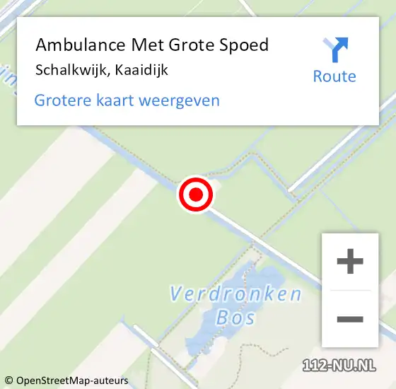 Locatie op kaart van de 112 melding: Ambulance Met Grote Spoed Naar Schalkwijk, Kaaidijk op 5 november 2017 14:33