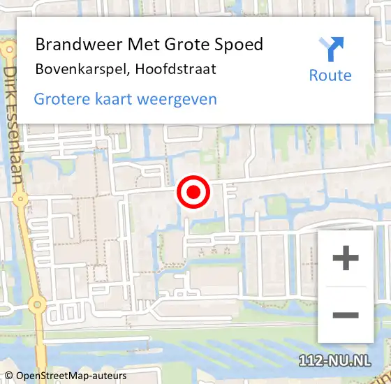 Locatie op kaart van de 112 melding: Brandweer Met Grote Spoed Naar Bovenkarspel, Hoofdstraat op 5 november 2017 15:16