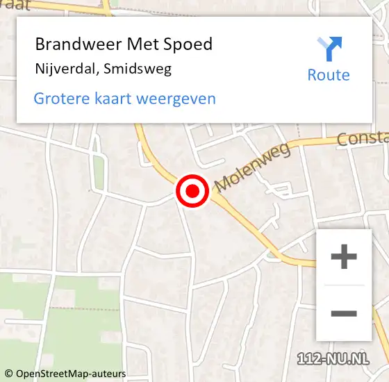 Locatie op kaart van de 112 melding: Brandweer Met Spoed Naar Nijverdal, Smidsweg op 5 november 2017 16:26