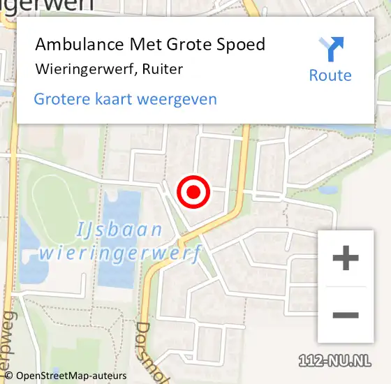 Locatie op kaart van de 112 melding: Ambulance Met Grote Spoed Naar Wieringerwerf, Ruiter op 5 november 2017 17:12