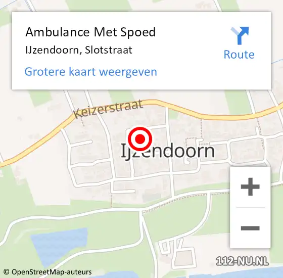 Locatie op kaart van de 112 melding: Ambulance Met Spoed Naar IJzendoorn, Slotstraat op 5 november 2017 18:10