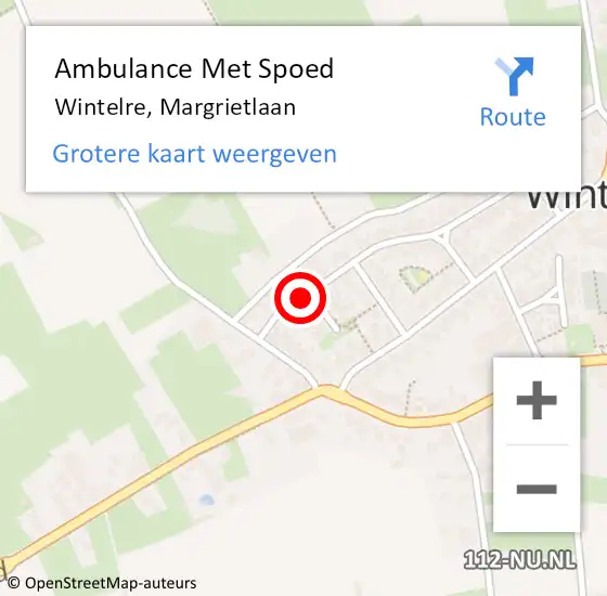 Locatie op kaart van de 112 melding: Ambulance Met Spoed Naar Wintelre, Margrietlaan op 5 november 2017 20:08