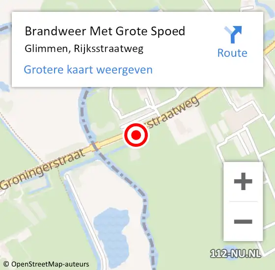 Locatie op kaart van de 112 melding: Brandweer Met Grote Spoed Naar Glimmen, Rijksstraatweg op 6 februari 2014 09:10