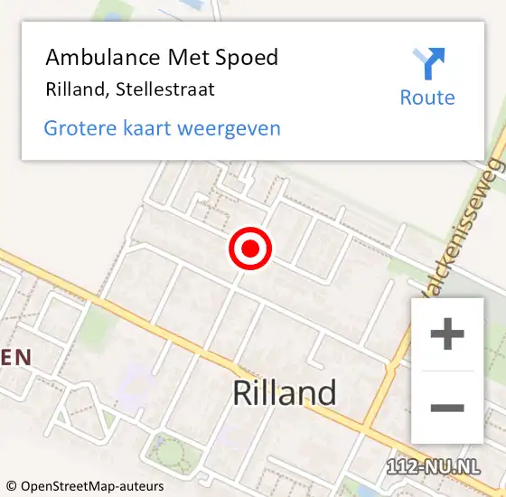 Locatie op kaart van de 112 melding: Ambulance Met Spoed Naar Rilland, Stellestraat op 5 november 2017 22:42