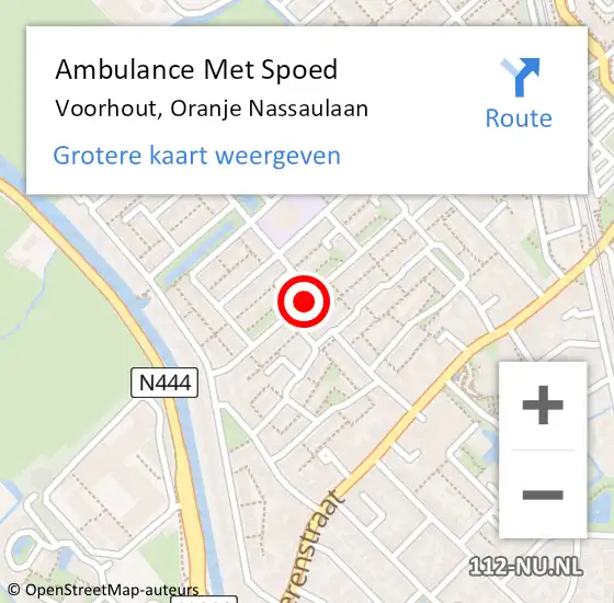 Locatie op kaart van de 112 melding: Ambulance Met Spoed Naar Voorhout, Oranje Nassaulaan op 6 november 2017 03:14