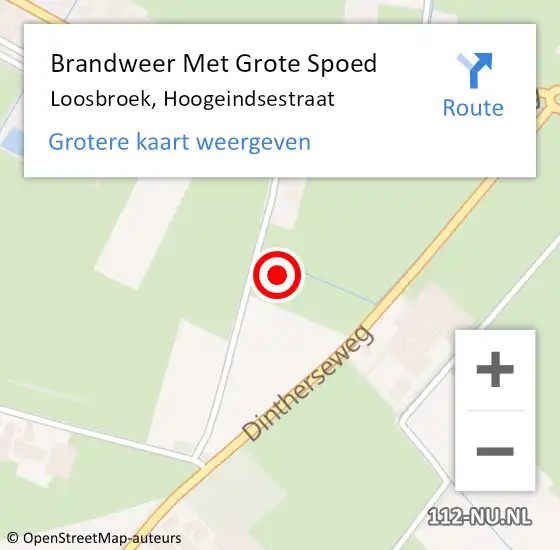 Locatie op kaart van de 112 melding: Brandweer Met Grote Spoed Naar Loosbroek, Hoogeindsestraat op 6 november 2017 04:32